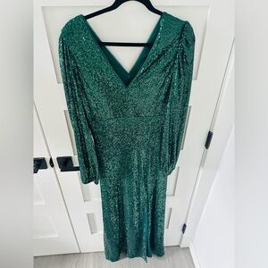 Xscape Forest Green Sequin Gown